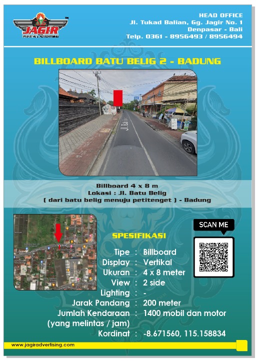 BILLBOARD BATU BELIG 2 UK. 4 X 8 M VERTIKAL